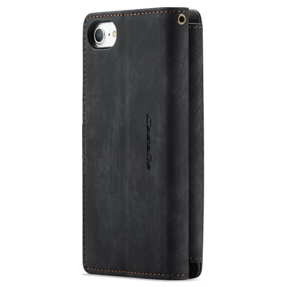iPhone 6/6s Zipper Wallet Book Cover Black