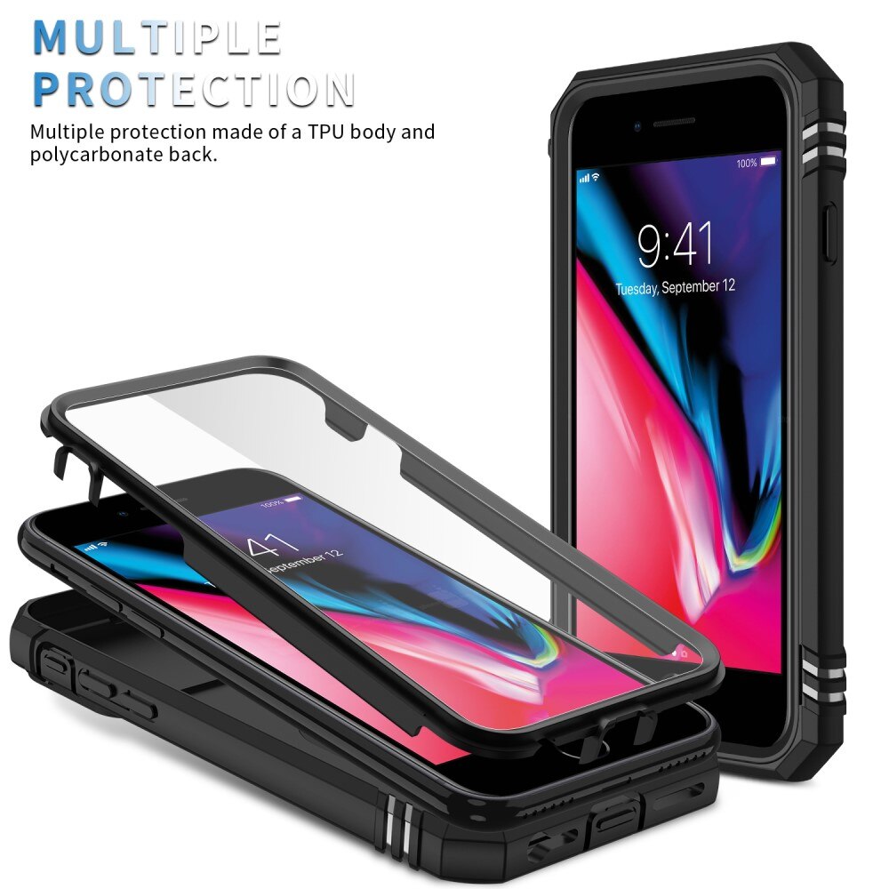 Apple iPhone SE 2020/iPhone SE 2022/iPhone 8/iPhone 7 Hybrid Case Tech Ring w. Camera Protector Black