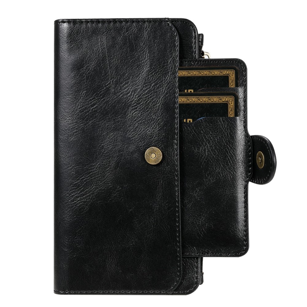 iPhone 13 Pro Magnet Leather Multi Wallet Black
