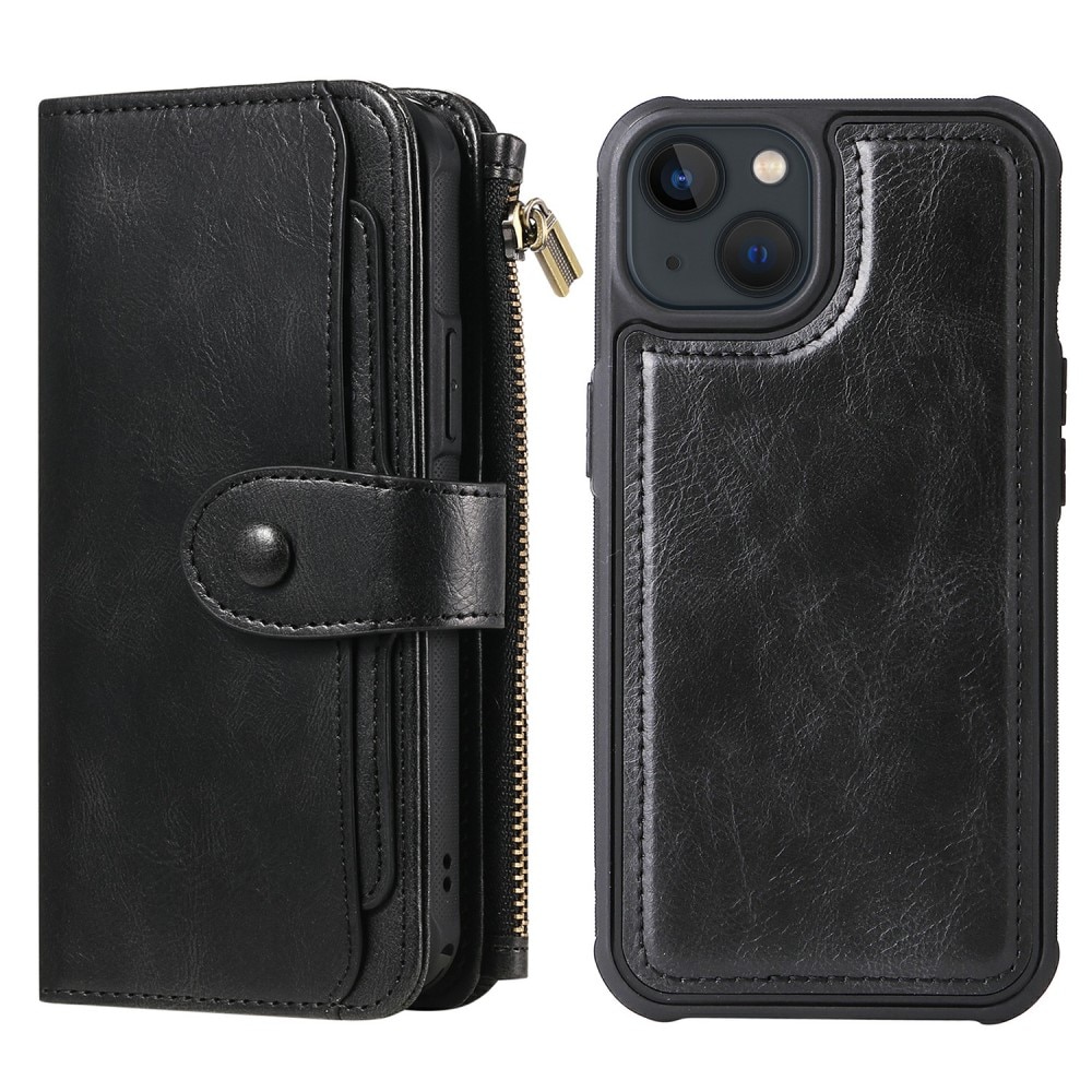 iPhone 13 Magnet Leather Multi Wallet Black