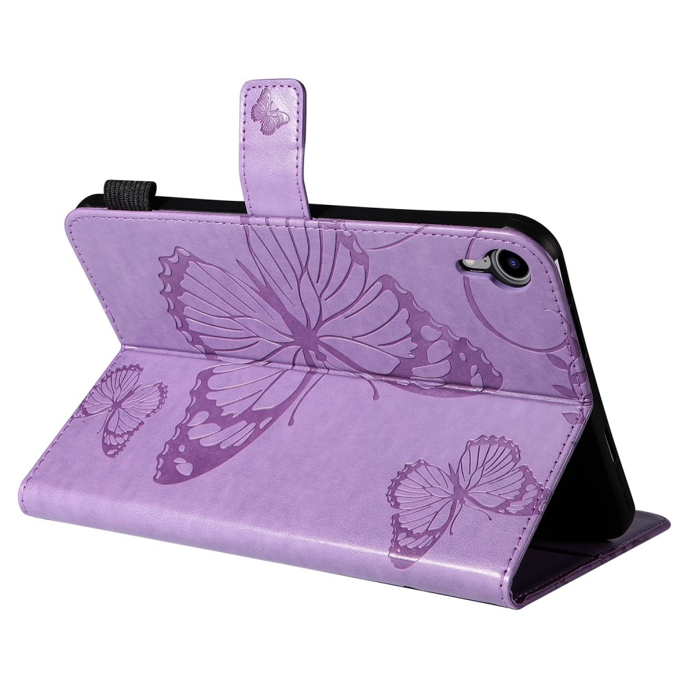 iPad Mini 6th Gen (2021) Leather Cover Butterflies Purple