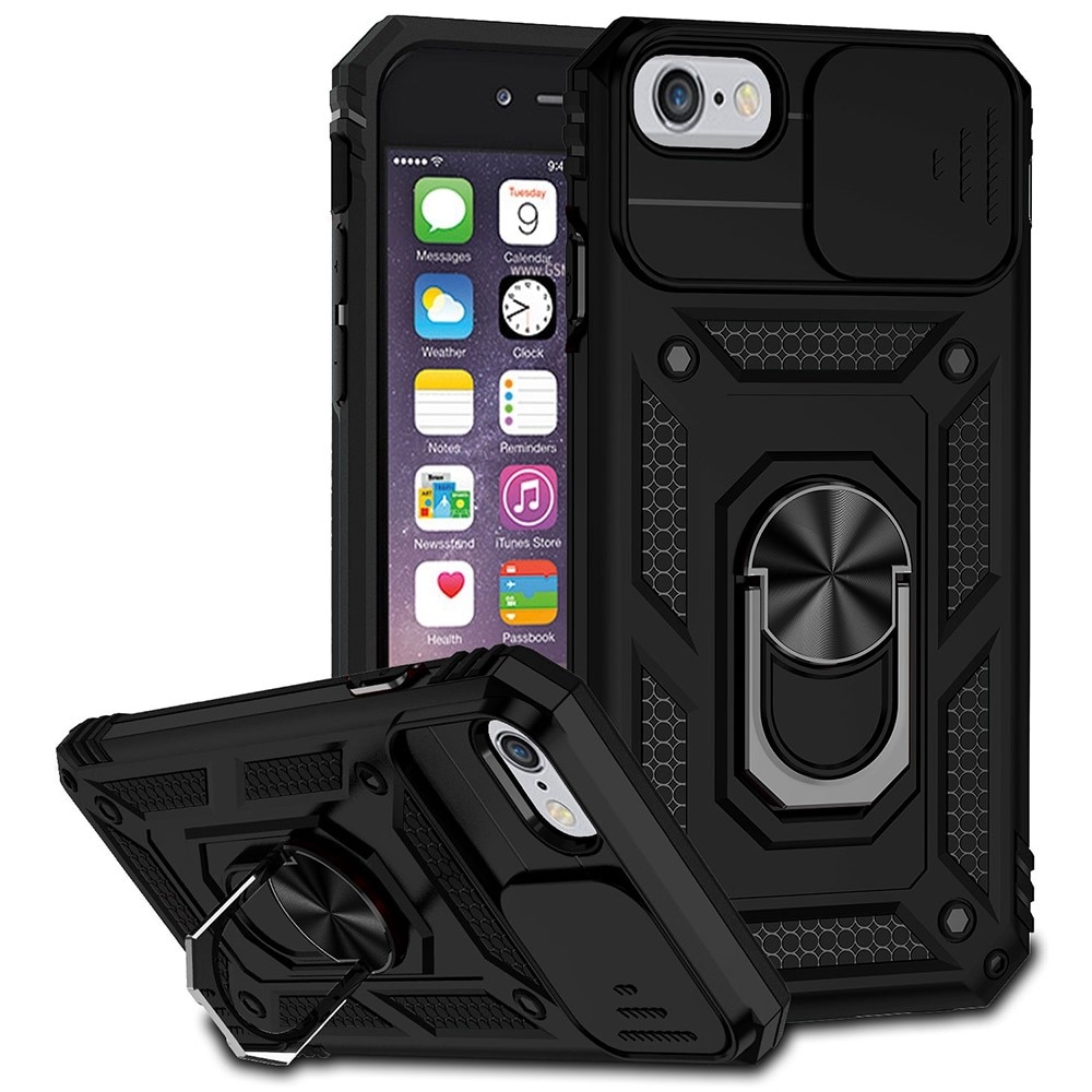 iPhone 7/8/SE Hybrid Case Tech Ring w. Camera Protector black
