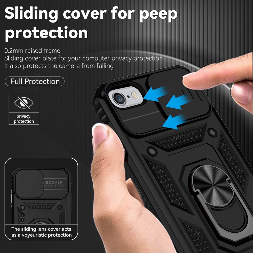 iPhone SE (2022) Hybrid Case Tech Ring w. Camera Protector black