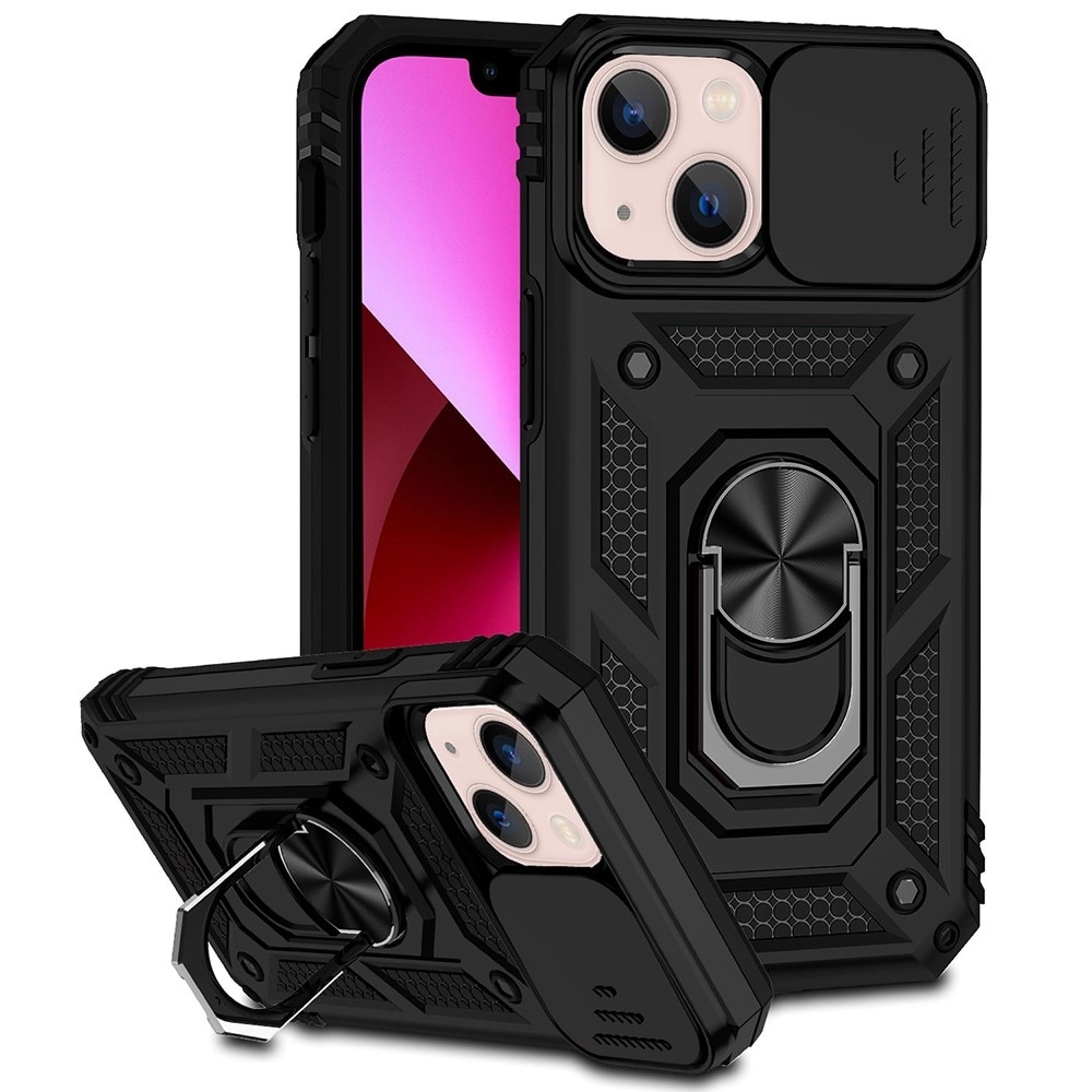 iPhone 13 Mini Hybrid Case Tech Ring w. Camera Protector Black