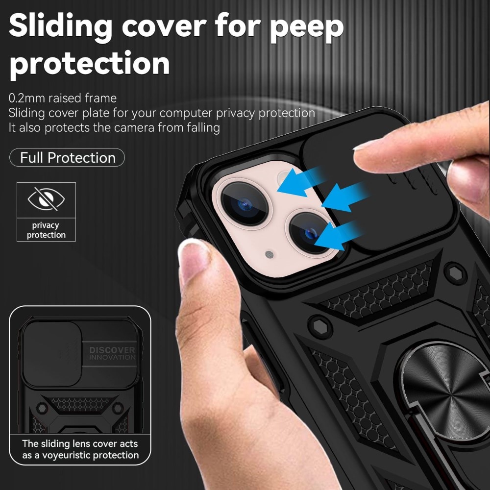 iPhone 13 Hybrid Case Tech Ring w. Camera Protector Black