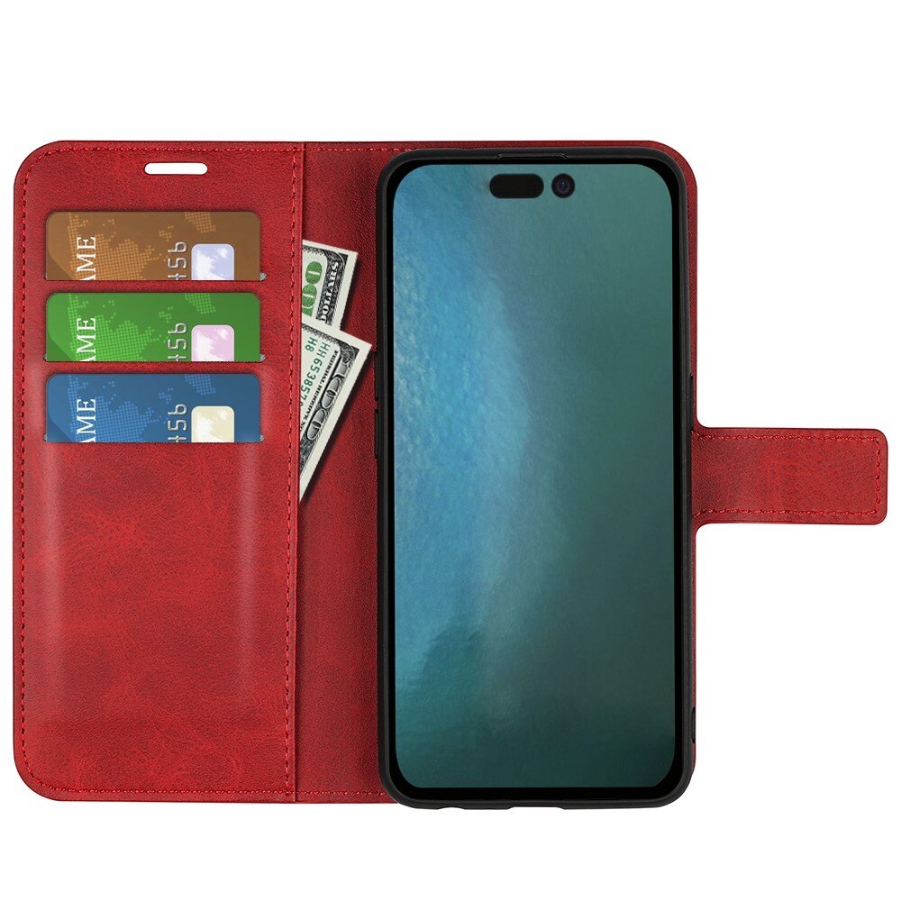 iPhone 14 Pro Max Leather Wallet Red