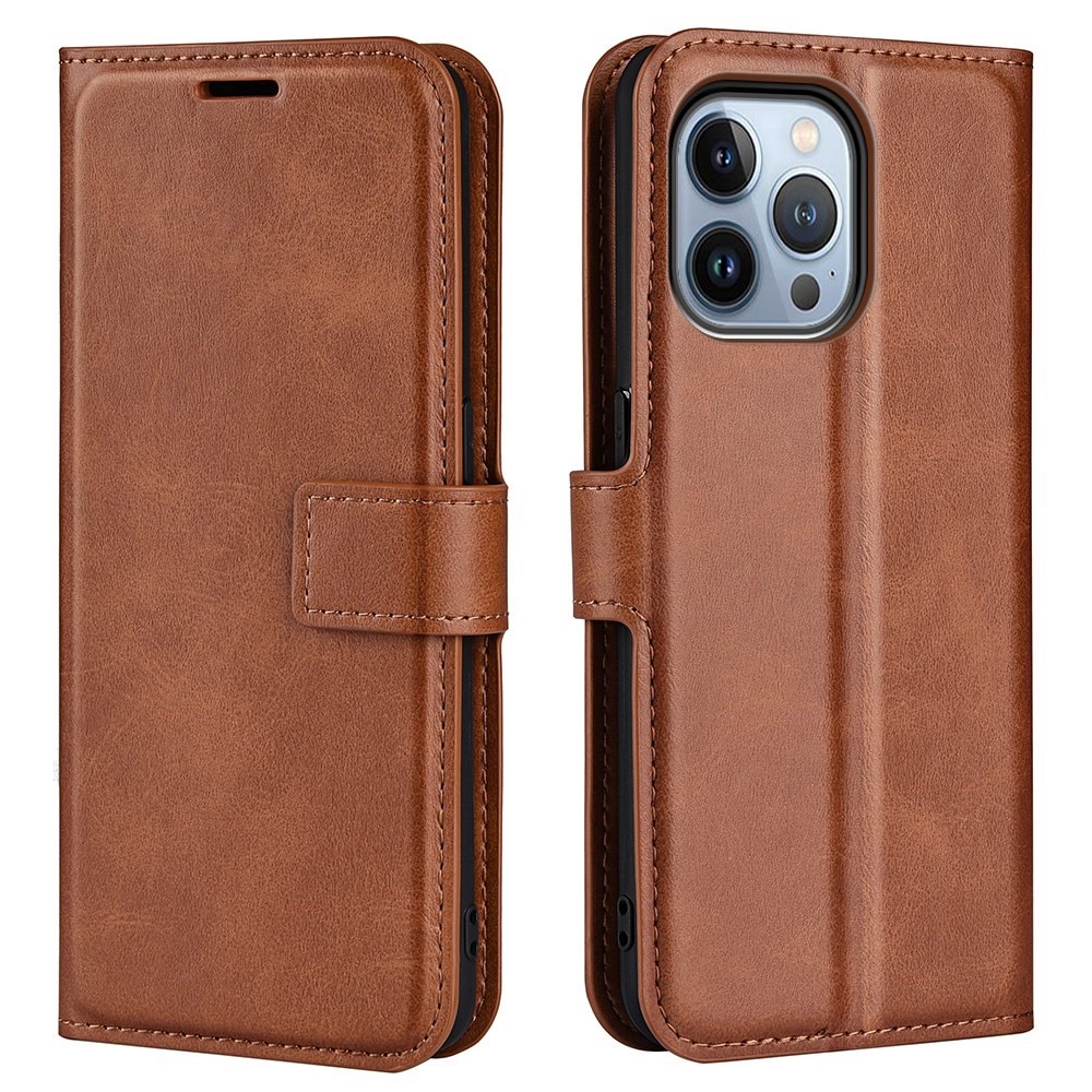 iPhone 14 Pro Max Leather Wallet Brown