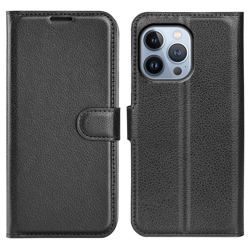 iPhone 15 Pro Wallet Book Cover Black