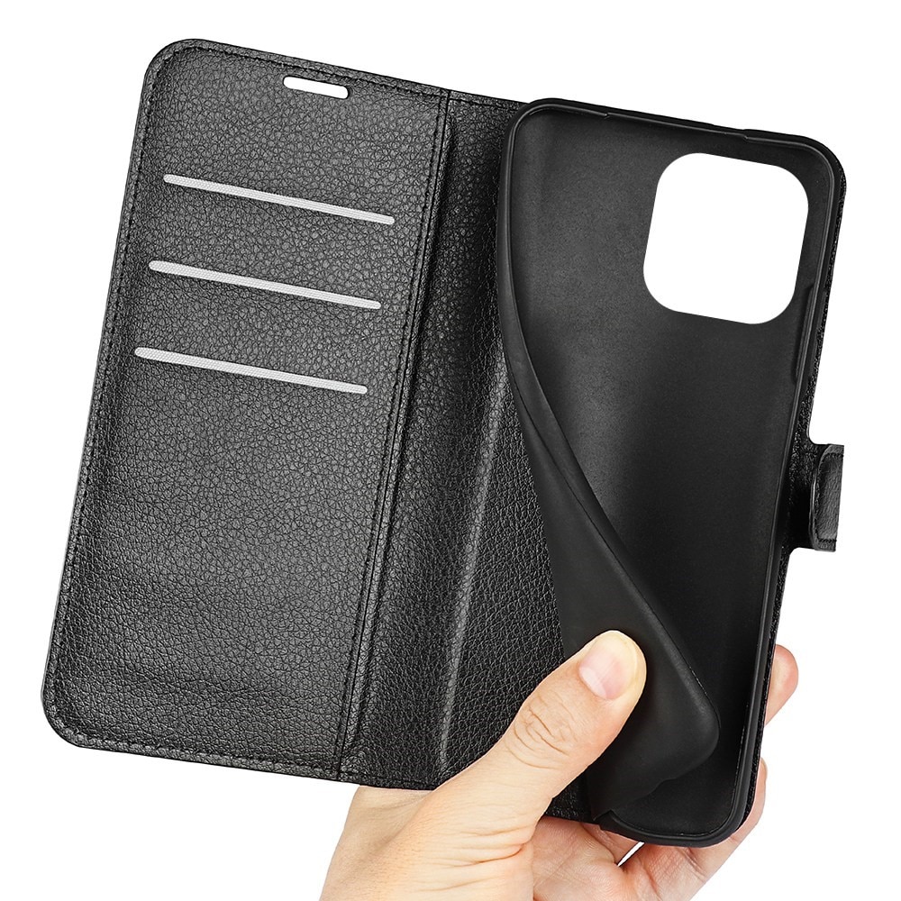 iPhone 14 Pro Wallet Book Cover Black