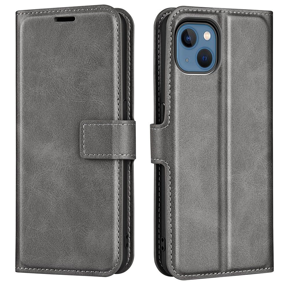 iPhone 14 Plus Leather Wallet Grey