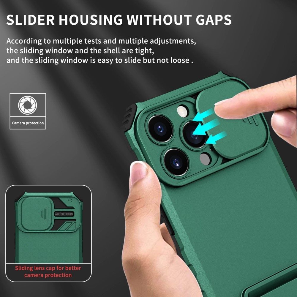 iPhone 13 Pro Kickstand Case w. Camera Protector Green