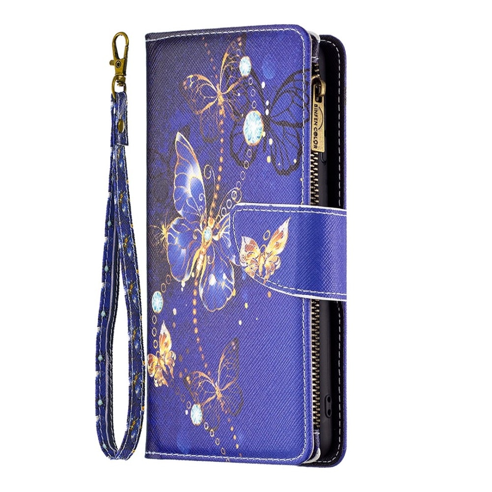 iPhone 14 Wallet Purse Purple Butterflies