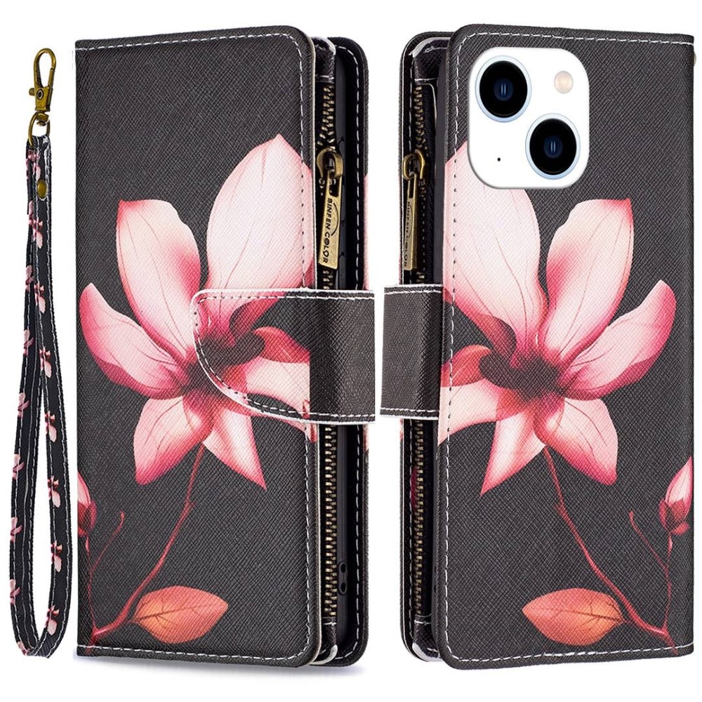 iPhone 14 Wallet Purse Pink Flower