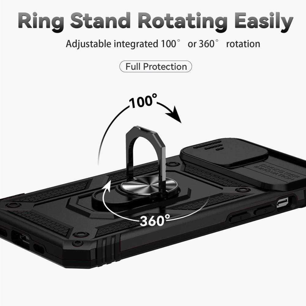 iPhone 14 Hybrid Case Tech Ring w. Camera Protector Black