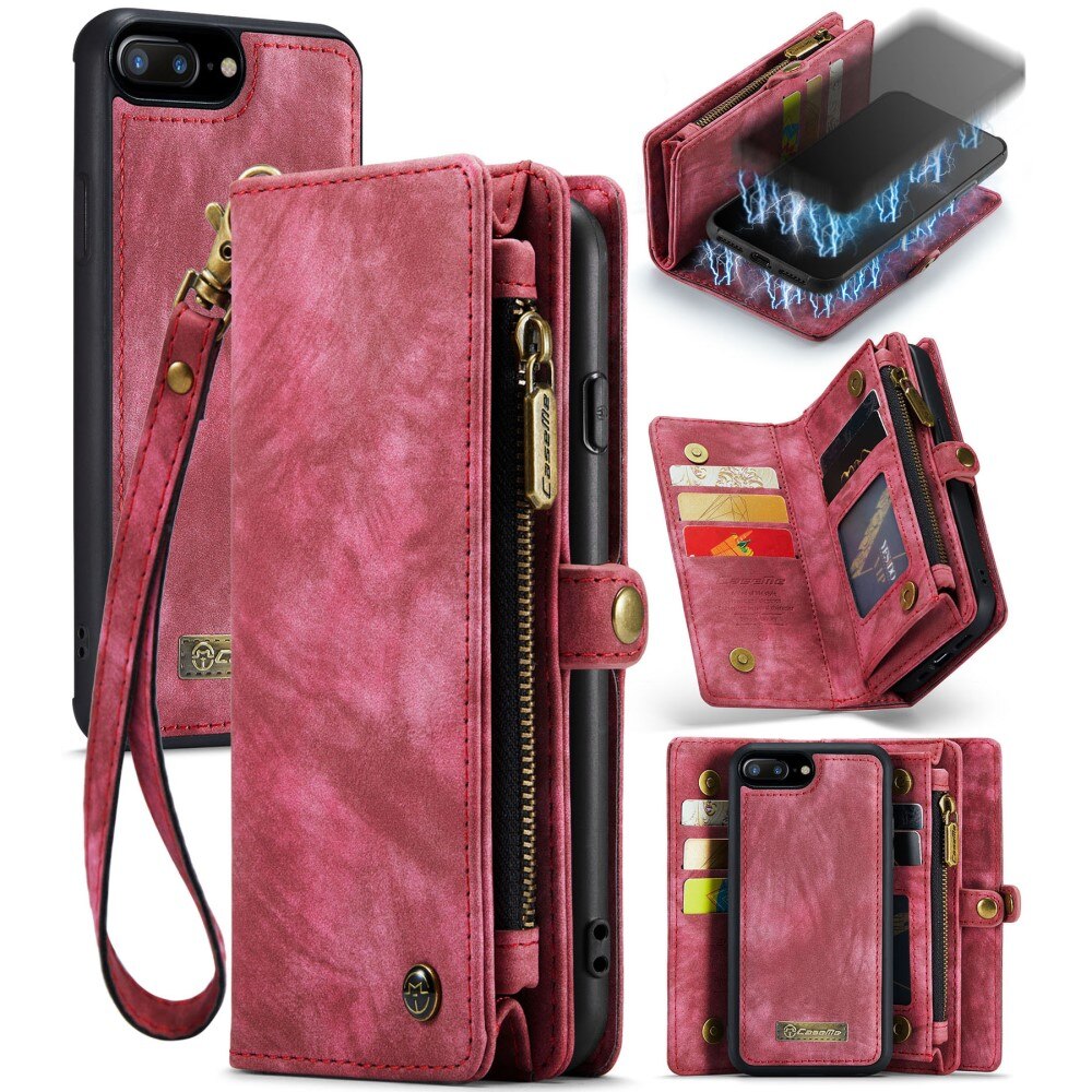 iPhone 7 Plus/8 Plus Multi-slot Wallet Case Red