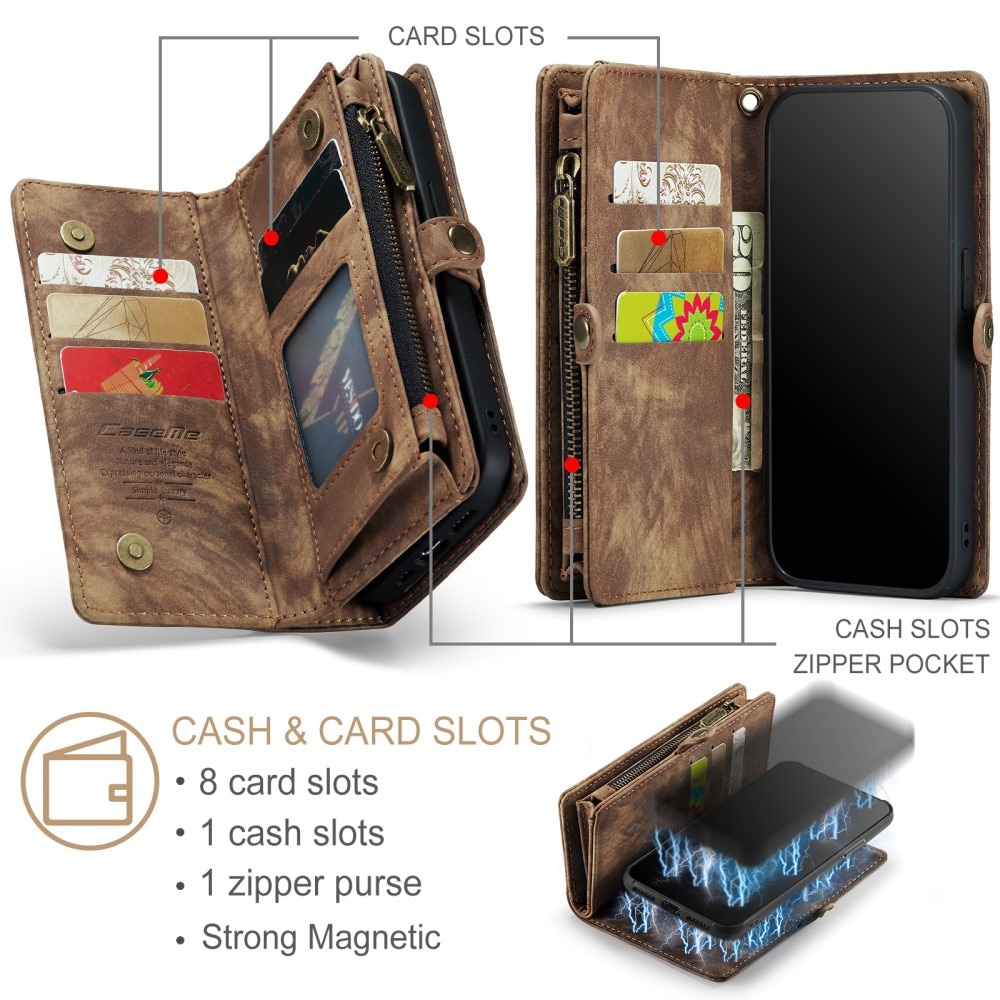 iPhone 7 Plus/8 Plus Multi-slot Wallet Case Brown