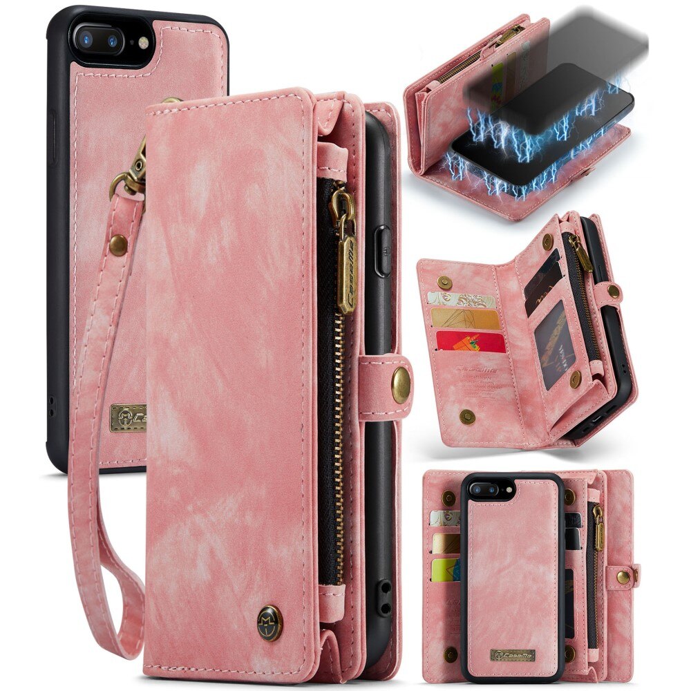 iPhone 7 Plus/8 Plus Multi-slot Wallet Case Pink