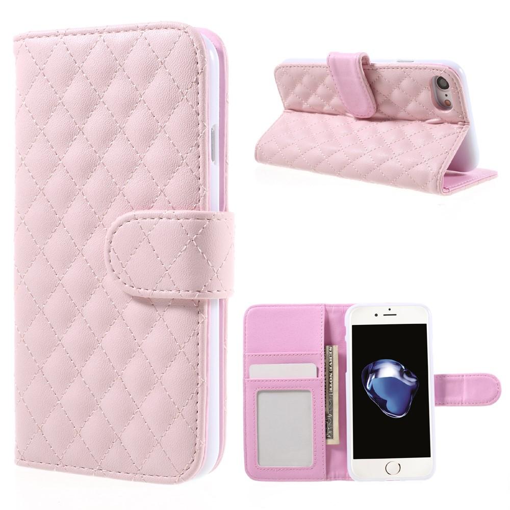 iPhone 7 Wallet Case Quilted Pink