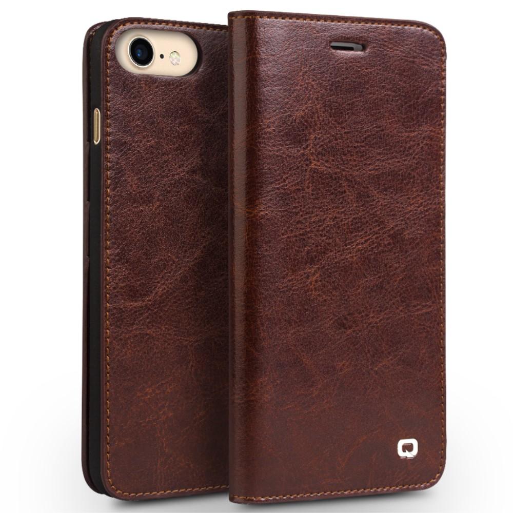 iPhone 7/8/SE Leather Wallet Case Brown