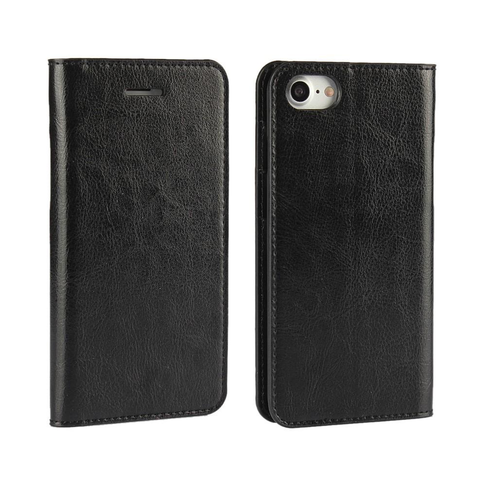 iPhone 8 Genuine Leather Wallet Case Black