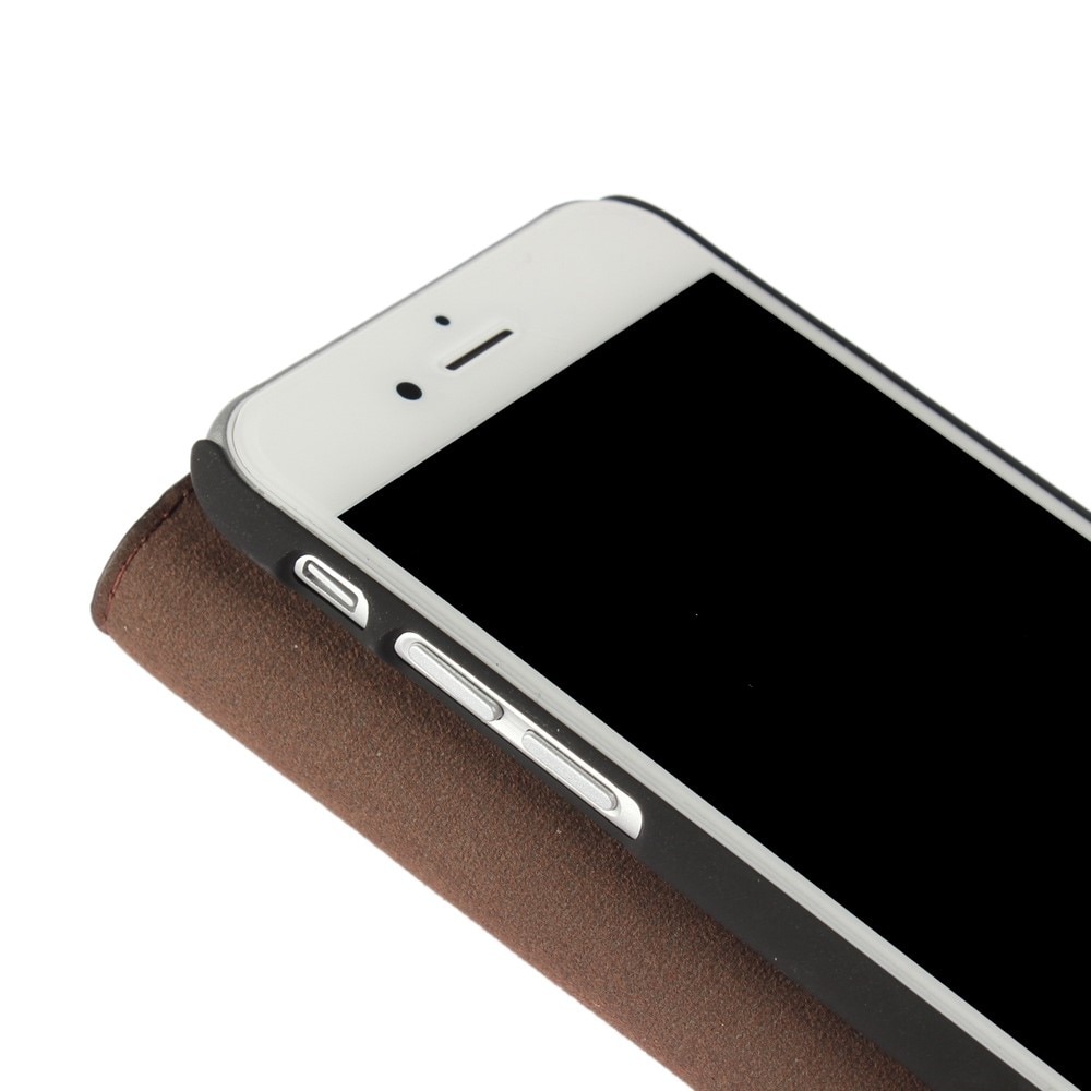 iPhone SE (2020) Genuine Leather Wallet Case Dark Brown