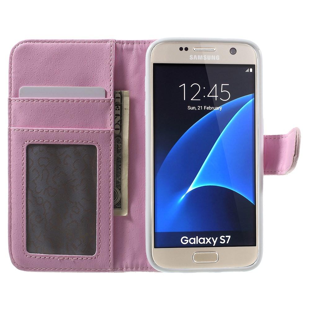 Samsung Galaxy S7 Wallet Case Quilted Pink