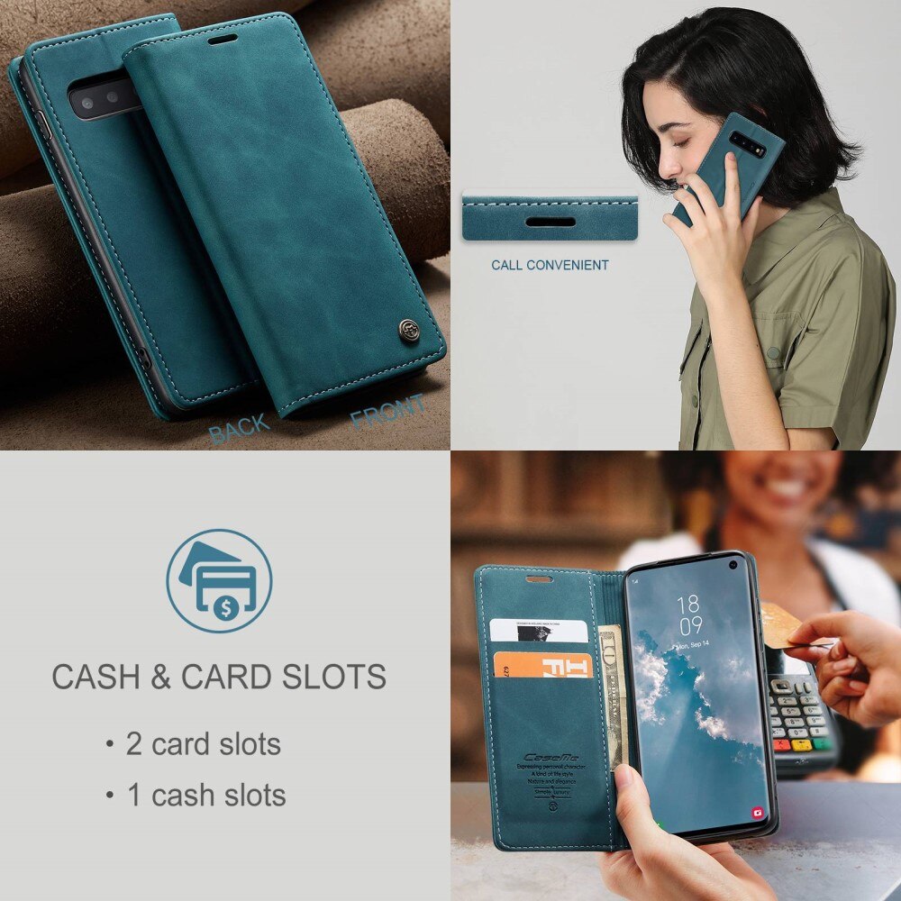 Samsung Galaxy S10 Slim Wallet Case Blue