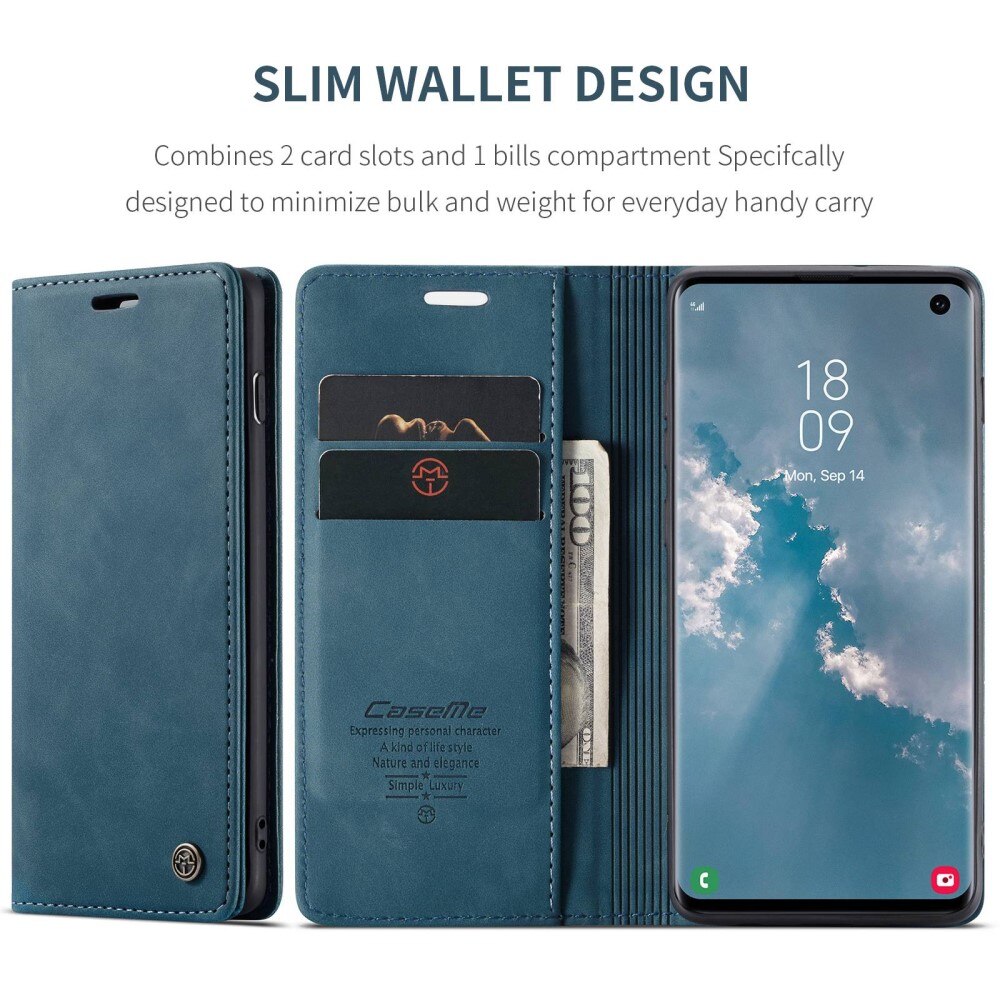 Samsung Galaxy S10 Slim Wallet Case Blue