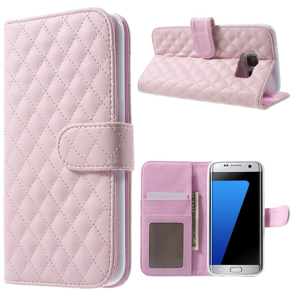 Samsung Galaxy S7 Edge Wallet Case Quilted Pink