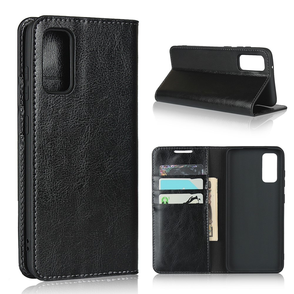 Samsung Galaxy S20 Genuine Leather Wallet Case Black