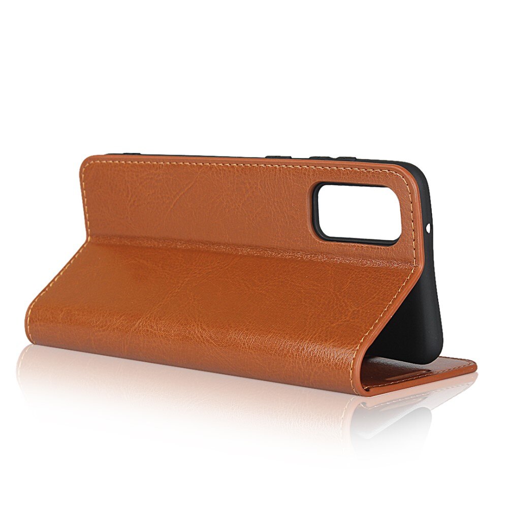 Samsung Galaxy S20 Genuine Leather Wallet Case Brown