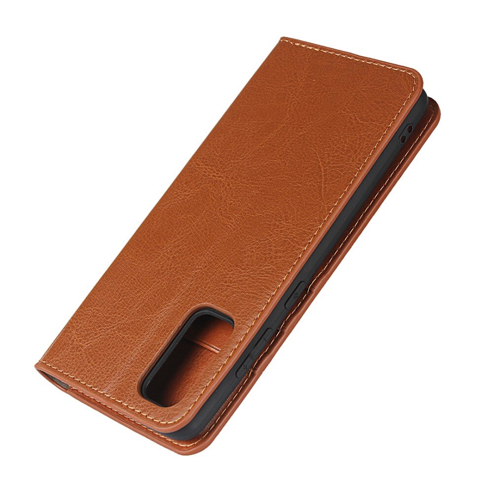 Samsung Galaxy S20 Genuine Leather Wallet Case Brown