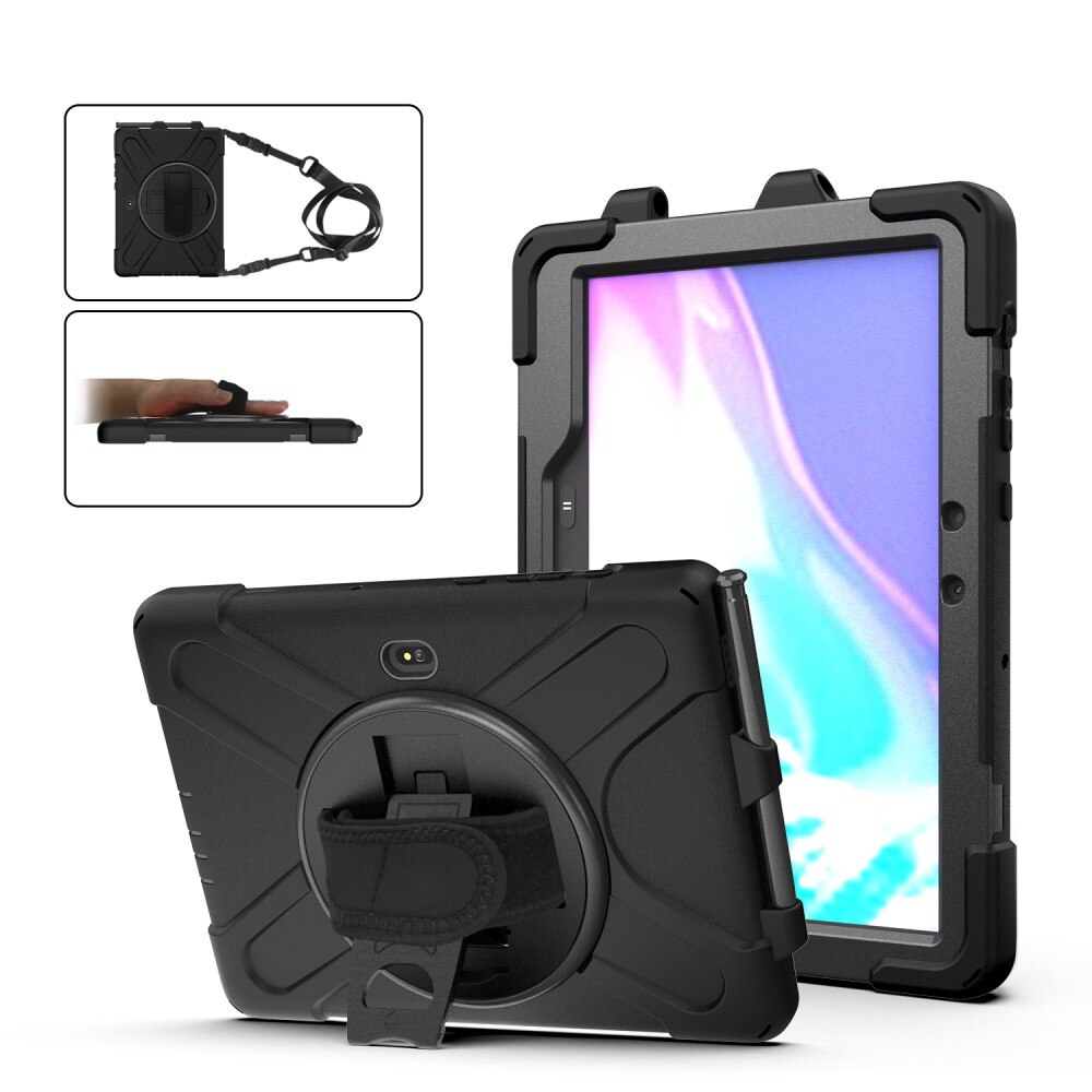 Samsung Galaxy Tab Active4 Pro Shockproof Hybrid Case w. Shoulder Strap Black