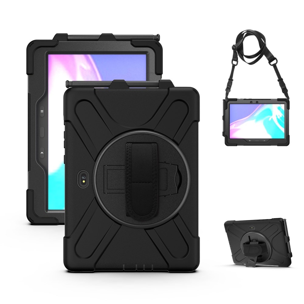 Samsung Galaxy Tab Active4 Pro Shockproof Hybrid Case w. Shoulder Strap Black