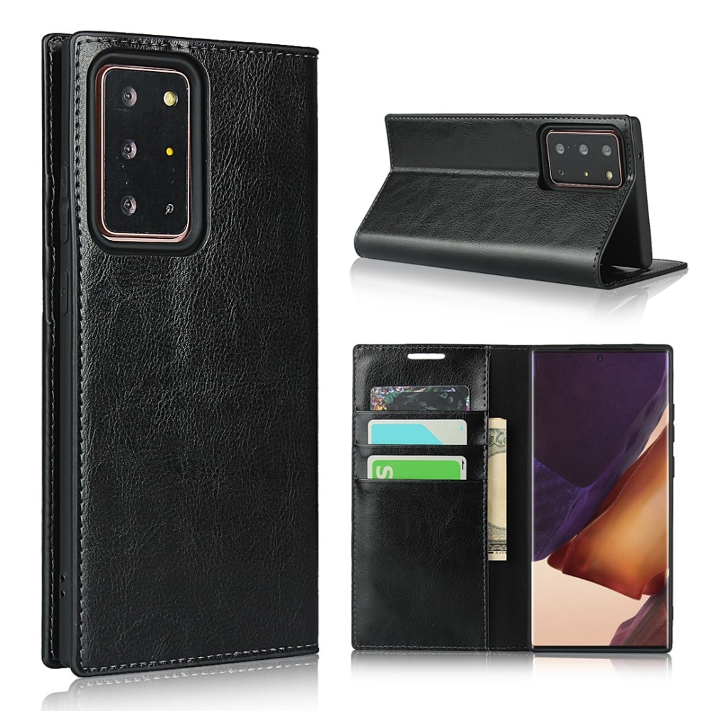 Samsung Galaxy Note 20 Ultra Genuine Leather Wallet Case Black