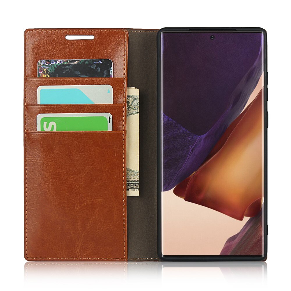 Samsung Galaxy Note 20 Ultra Genuine Leather Wallet Case Brown