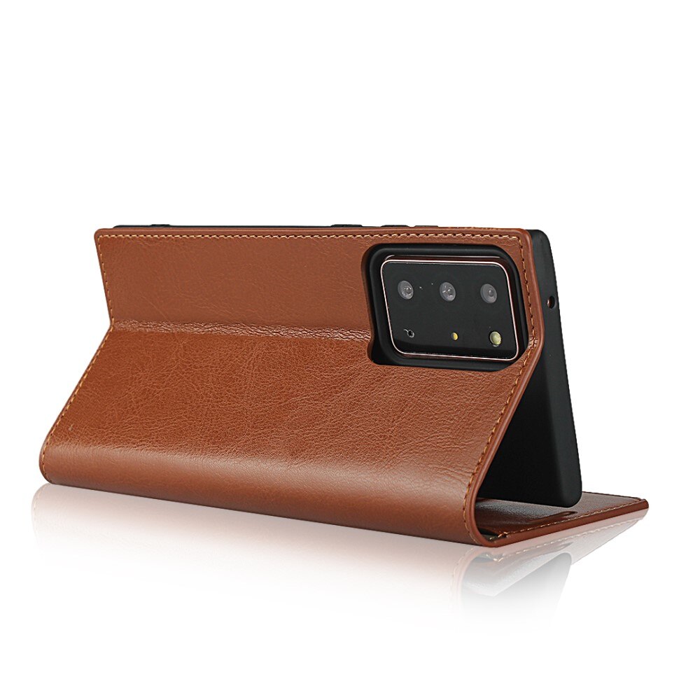 Samsung Galaxy Note 20 Ultra Genuine Leather Wallet Case Brown