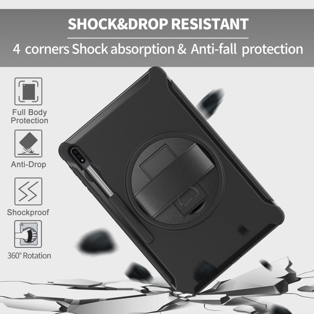 Samsung Galaxy Tab S7 Plus/S8 Plus 12.4 Shockproof Hybrid Case Black