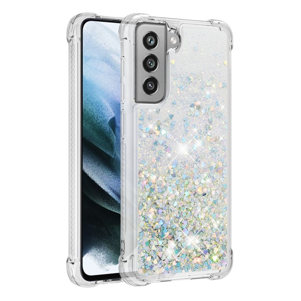 Samsung Galaxy S21 FE Glitter Powder TPU Case Silver