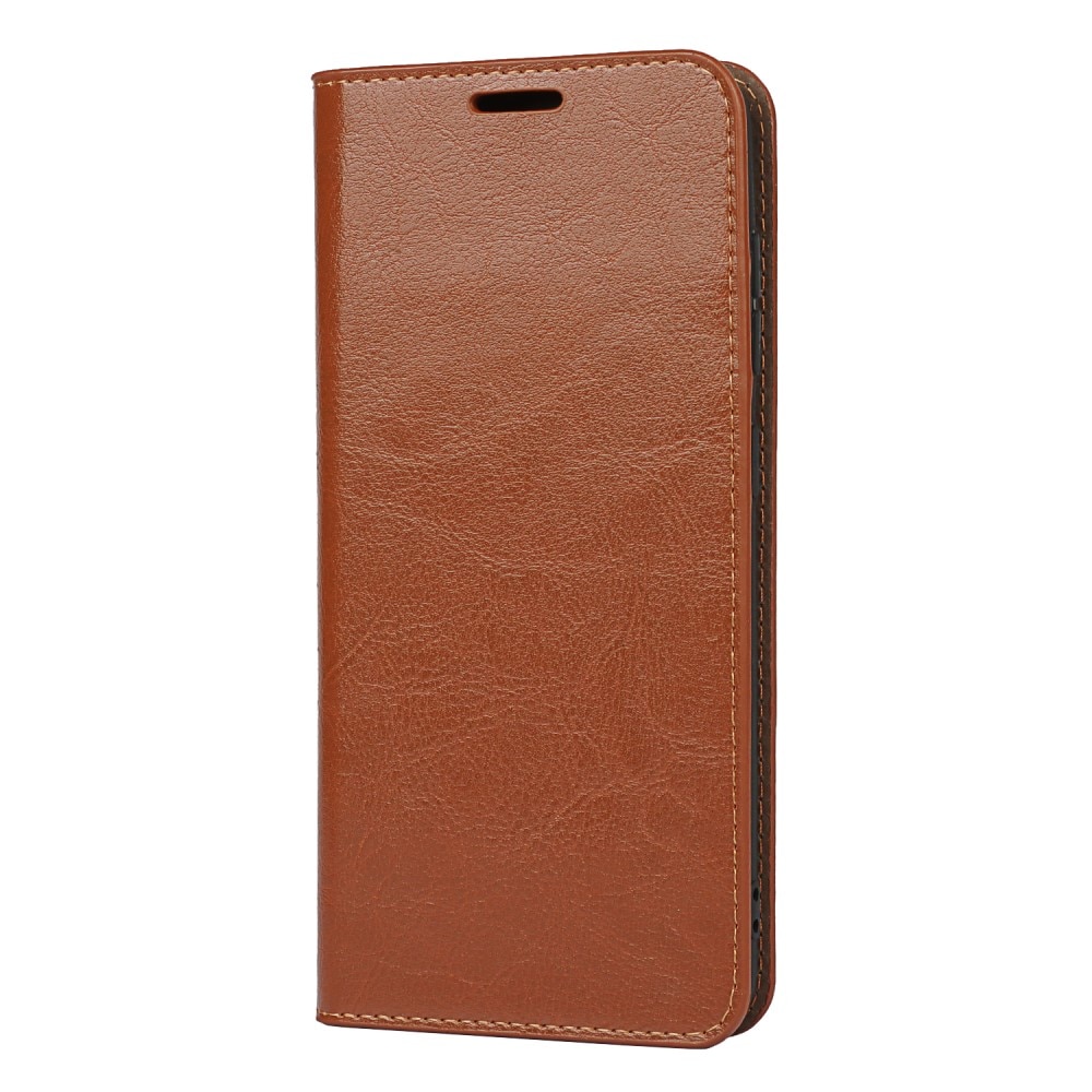 Samsung Galaxy S21 FE Genuine Leather Wallet Case Brown