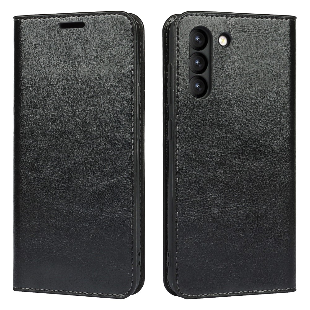 Samsung Galaxy S21 FE Genuine Leather Wallet Case Black