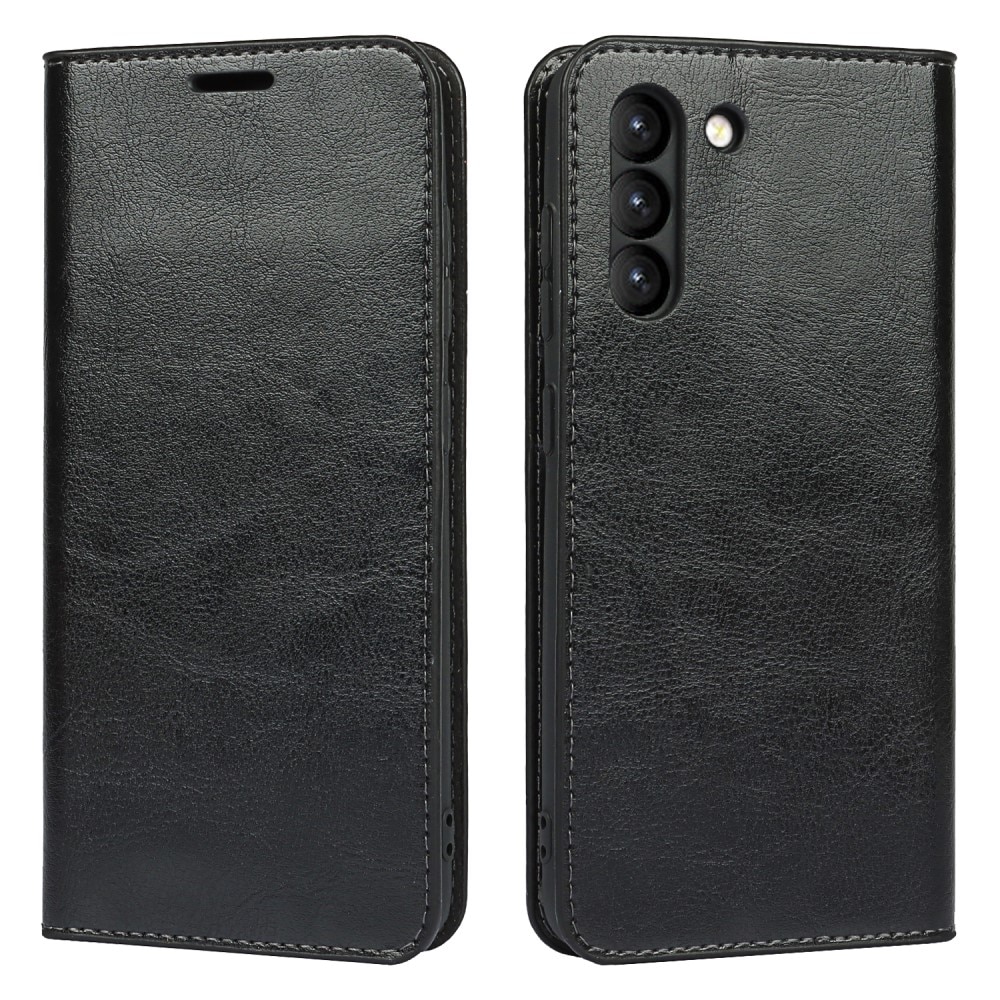 Samsung Galaxy S21 Genuine Leather Wallet Case Black