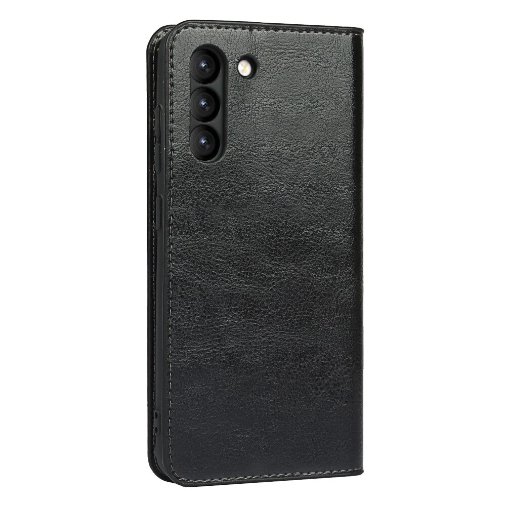 Samsung Galaxy S21 FE Genuine Leather Wallet Case Black