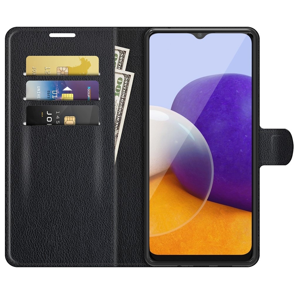 Samsung Galaxy A22 5G Wallet Book Cover Black