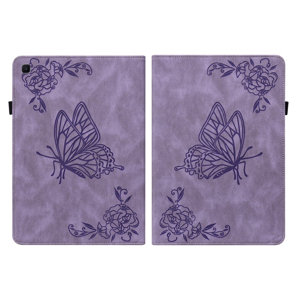 Samsung Galaxy Tab S6 Lite 10.4 Leather Cover Butterflies Purple