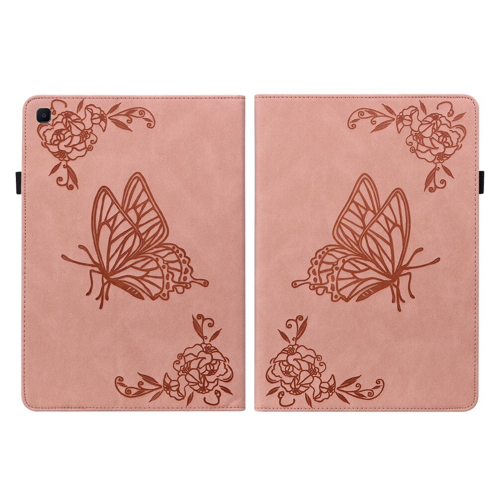 Samsung Galaxy Tab S6 Lite 10.4 Leather Cover Butterflies Pink