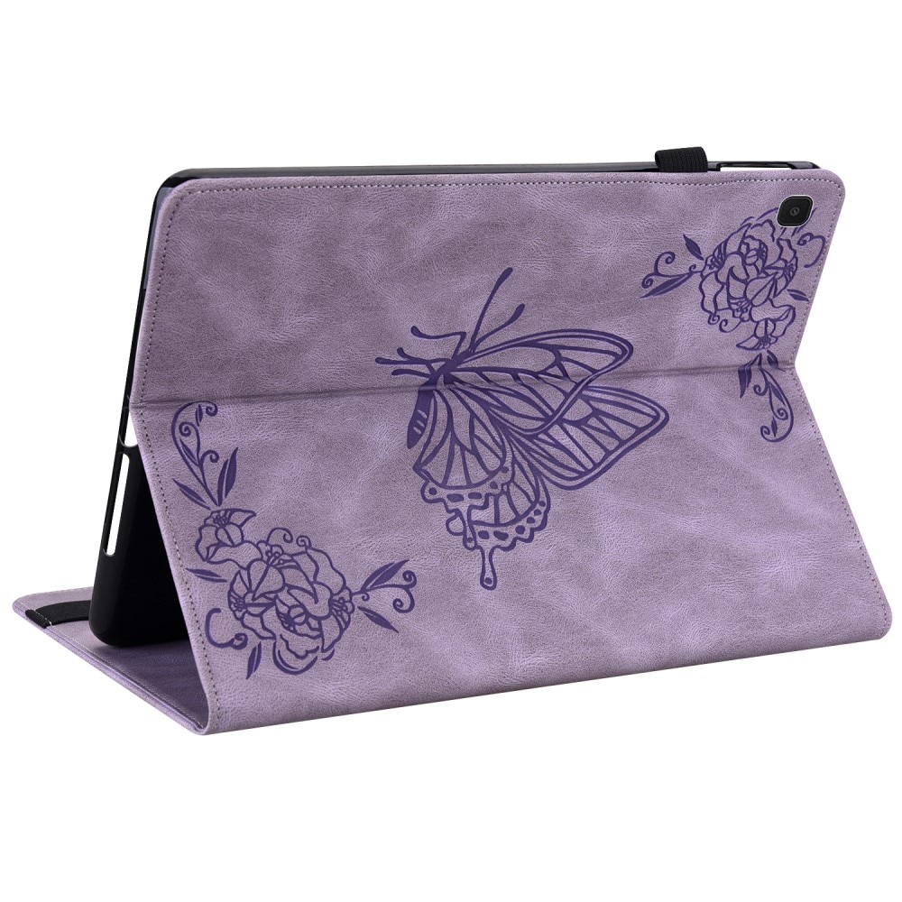 Samsung Galaxy Tab A7 Lite Leather Cover Butterflies Purple