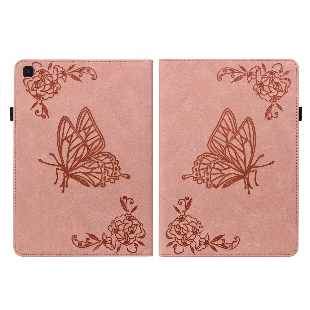 Samsung Galaxy Tab A7 Lite Leather Cover Butterflies Pink