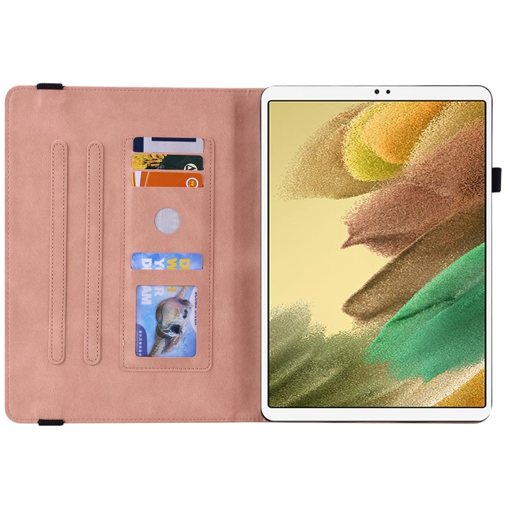 Samsung Galaxy Tab A7 Lite Leather Cover Butterflies Pink