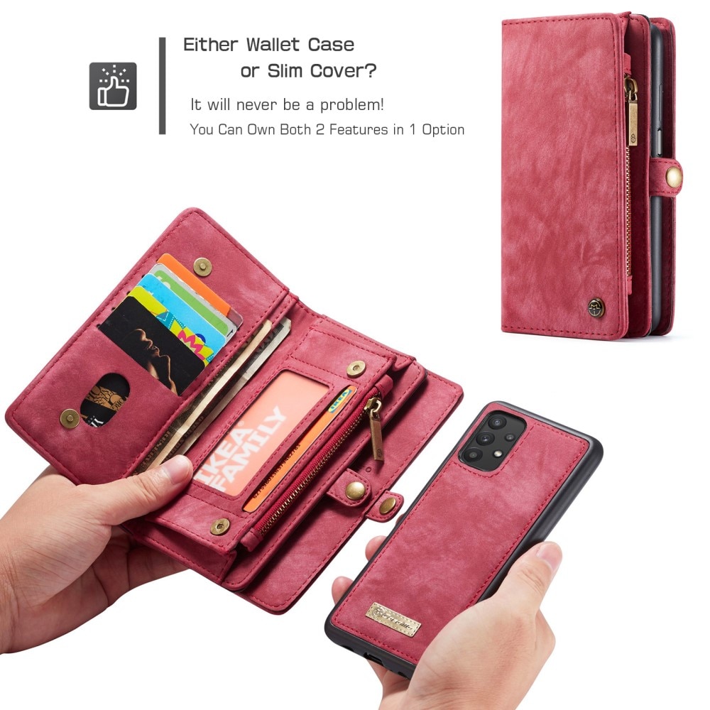 Samsung Galaxy A32 5G Multi-slot Wallet Case Red